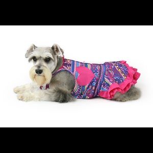 Cute pink swirls pet dress size